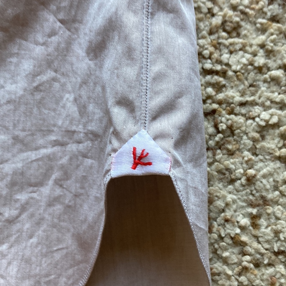 Isaia Napoli Men’s Solid Gray Beige Cotton Dress Shirt NWOT (Imperfect) - Picture 6 of 14